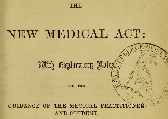 Book - The New Medical Act (1858)